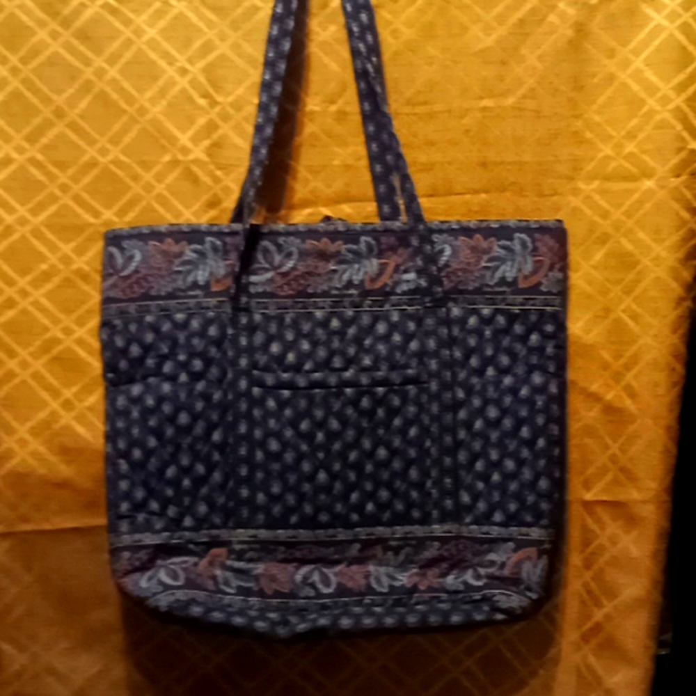 Vera Bradley Retired Classic Navy Large Tote Bag